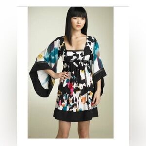 Diane Von Furstenberg Leena Traveling Butterfly Silk Kimono Dress Size 10